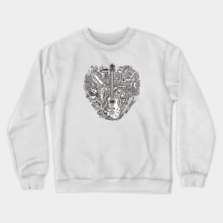 Vintage Guitar Heart Crewneck Sweatshirt